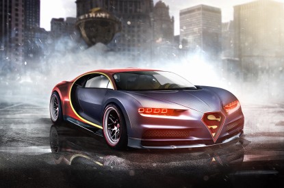 Bugatti, Bugatti Chiron, Superman, Supercar, Render, HD, 2K