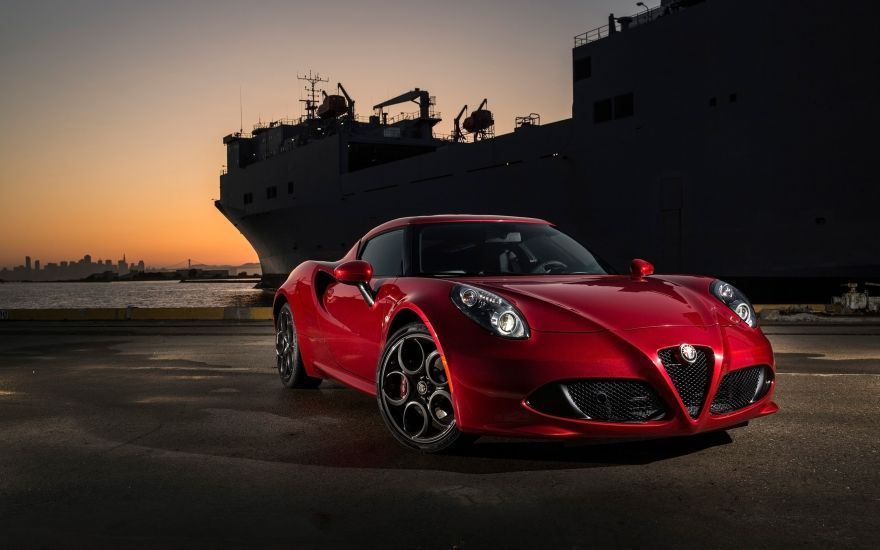 Alfa, Alfa Romeo 4C Coupe, Alfa Romeo, Red, HD, 2K