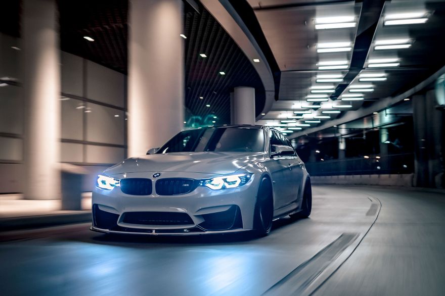 BMW, BMW M3, Night, LED headlights, HD, 2K