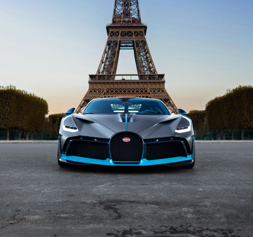 Bugatti, Bugatti Divo, Eiffel Tower, HD, 2K