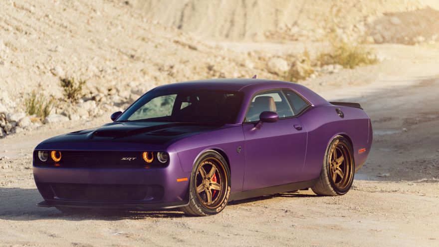 Dodge, Dodge Challenger Hellcat, Plum crazy purple, Matte, Dodge, HD, 2K, 4K, 5K