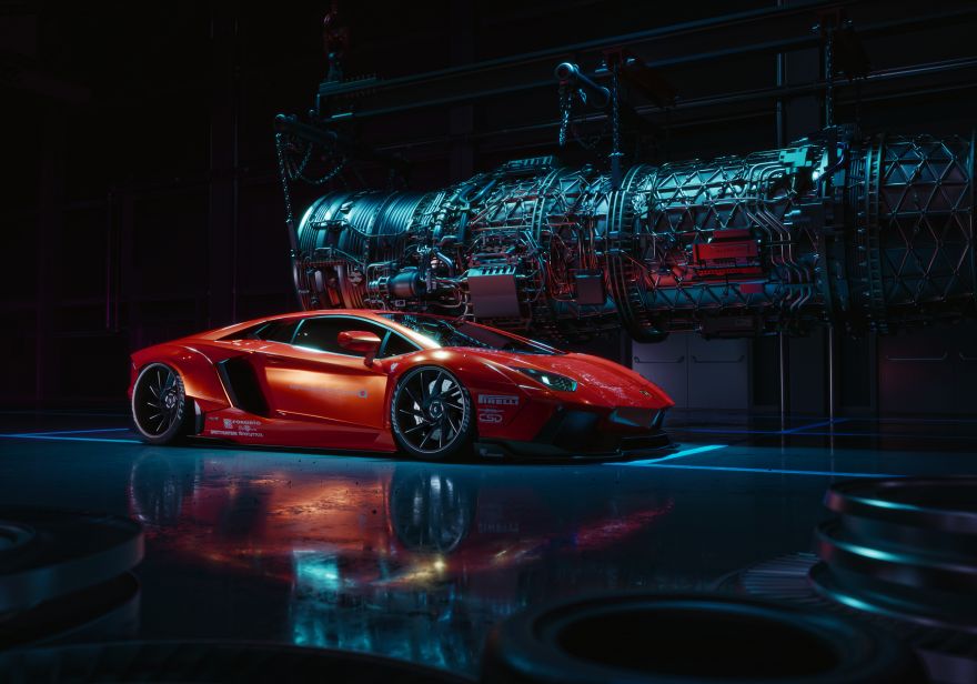Lamborghini, Lamborghini Aventador, CGI, HD, 2K
