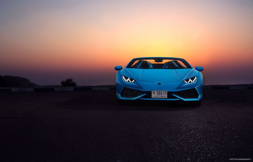 Lamborghini, Lamborghini Huracan Spyder, Sunset, HD, 2K, 4K