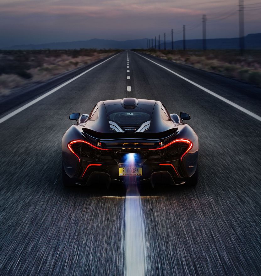 McLaren, McLaren P1, Death Valley, Rear view, HD, 2K