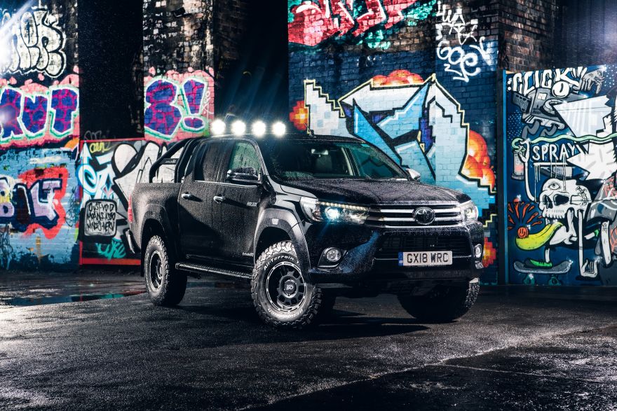 Toyota, Toyota Hilux, Arctic Trucks, Night, Graffiti, 2018, HD, 2K, 4K